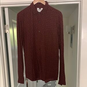 Topman Red Casual Button Down Shirt with Modern Cut